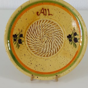 vintage French Hand painted ceramic Garlic grater / kitchen utensils / kitchenware