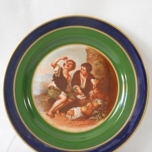 Elegant vintage French Limoges porcelain unstamped decorative collectable plate