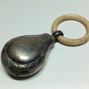 vintage French 800 silver rattle