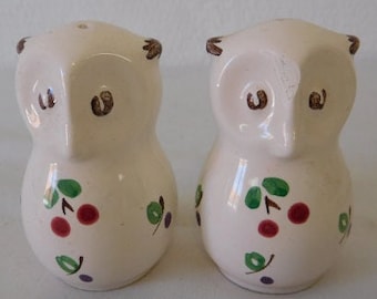 salières et poivrières décoratives vintage en porcelaine de France en forme de hibou