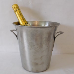 Collectable vintage French stainless steel champagne ice bucket / Barware