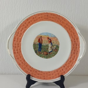 vintage French porcelain cake plate / serving plate / tableware