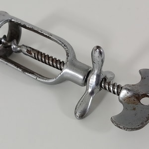Collectable vintage French metal corkscrew / barware / bottle opener