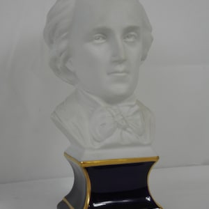 P## Collectable vintage French Limoges Tharaud porcelain biscuit bust figurine