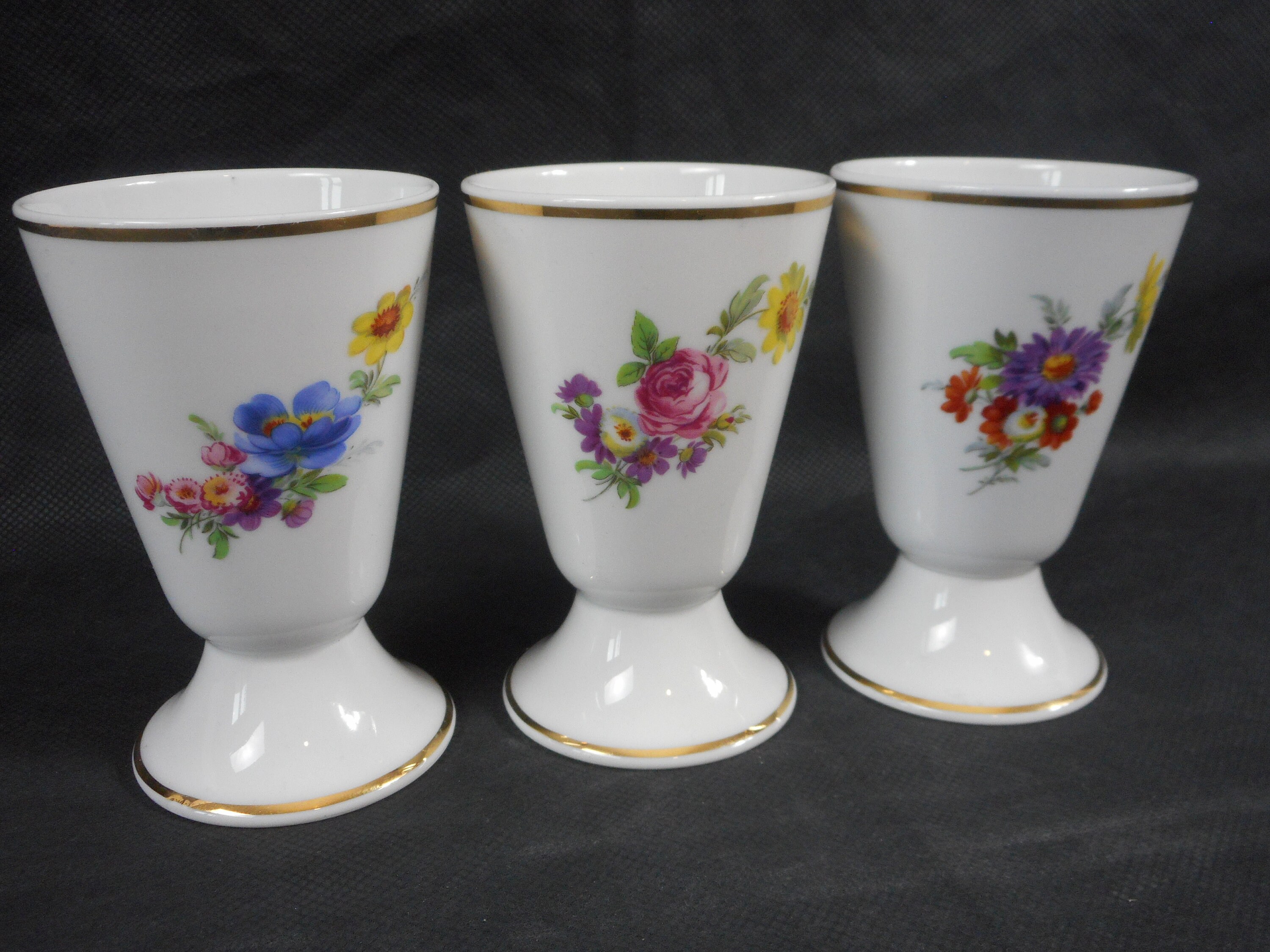 Ensemble Collectable de 3 Cafés Décoratifs en Porcelaine Limoges Vintage/Tasses Chocolatées