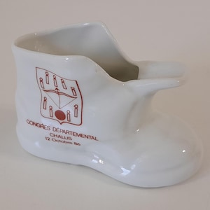 collectable vintage French  porcelain shoe shaped table ashtray