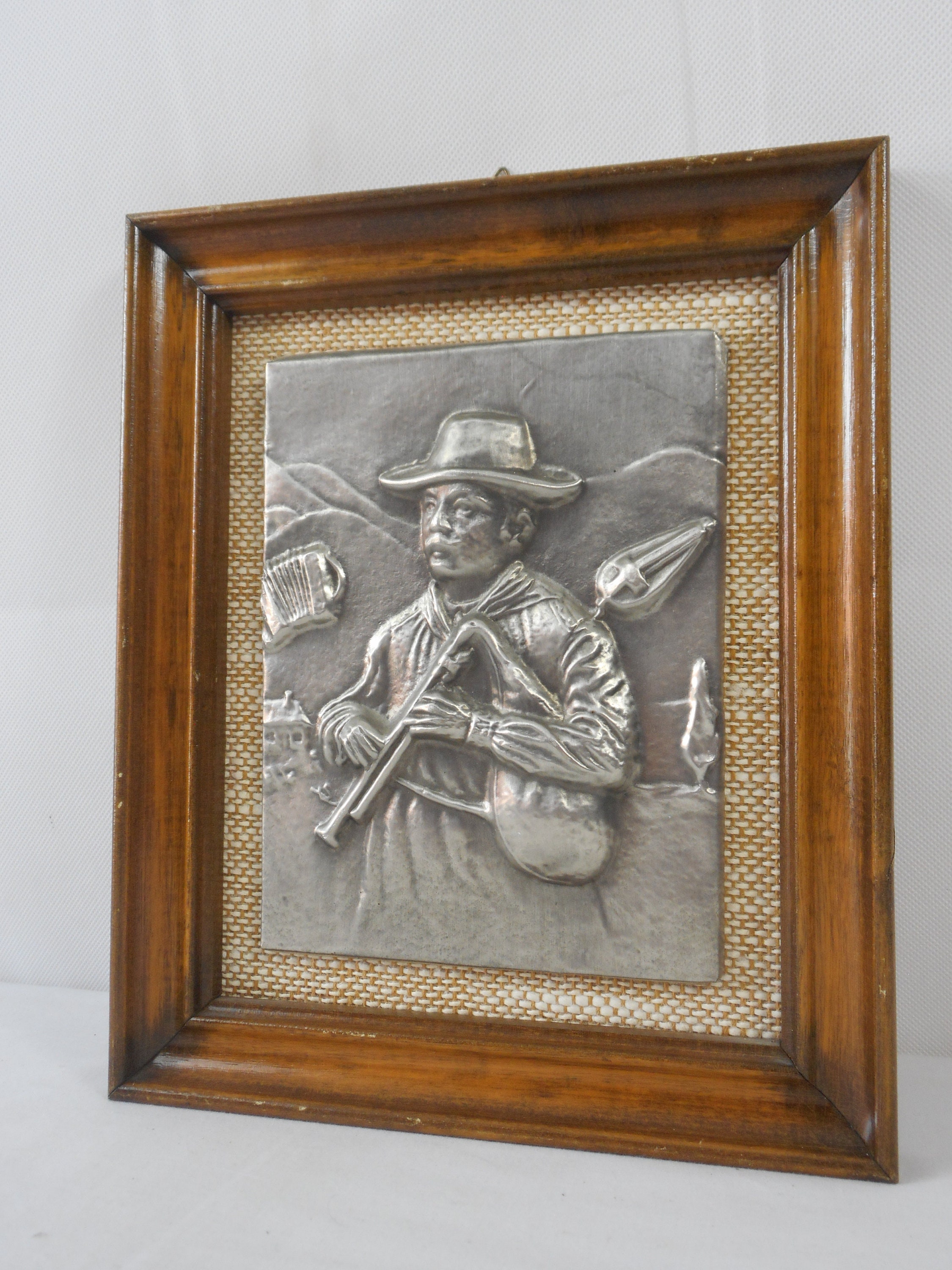 Tableau d'étain Français Vintage Mur/Décor Français