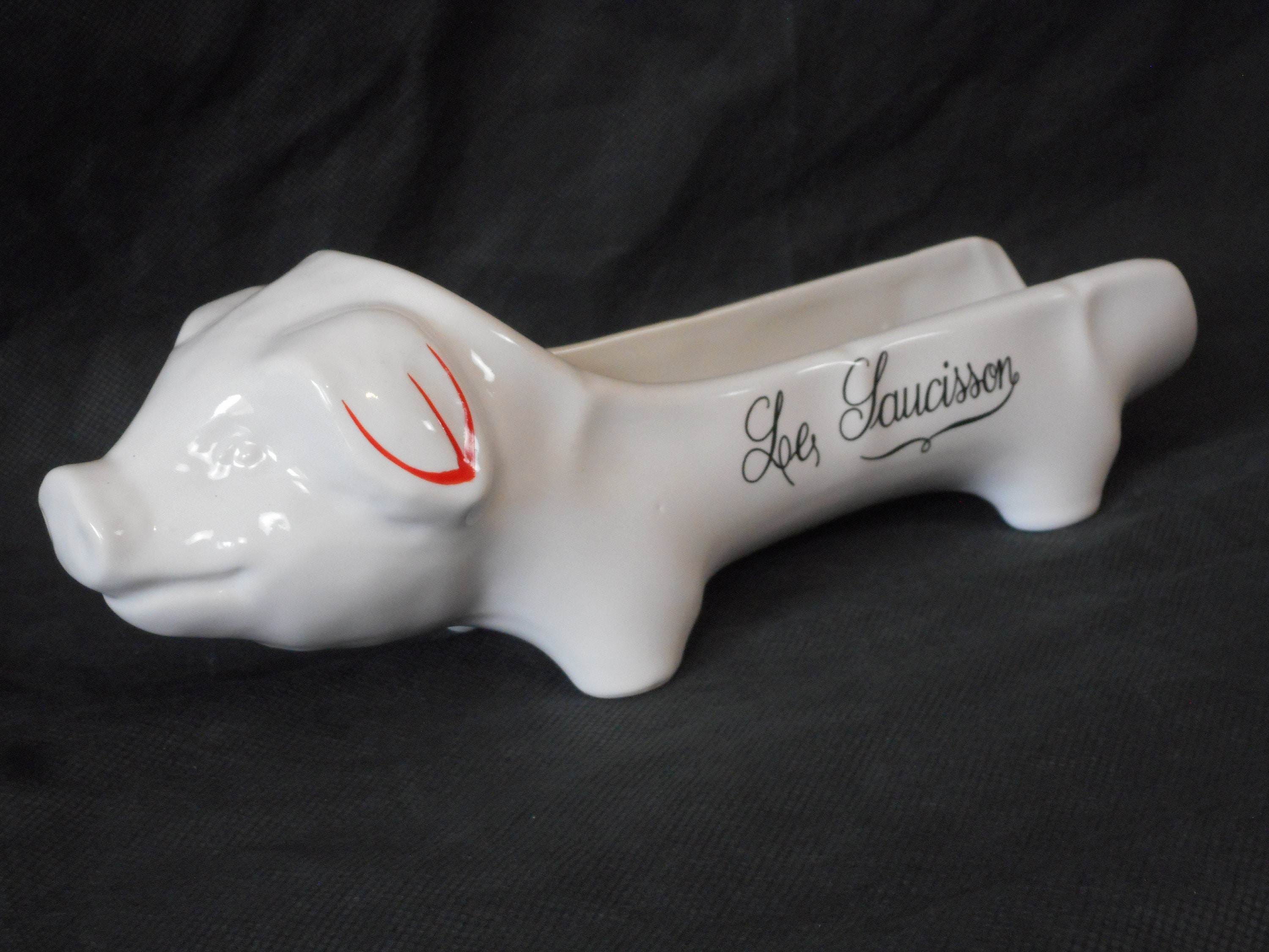 Français Vintage Revol Saucisson/Plat de Service Saucisse Conçu Comme Un Cochon