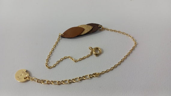 Vintage French Gold Plated Metal Bracelet / Fashi… - image 9