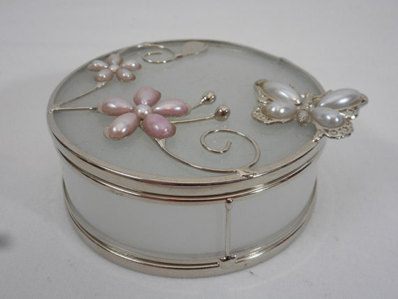 stunning vintage French silver plated metal and g… - image 2