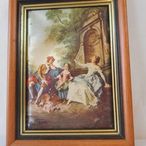 Collectable vintage French Framed silk wall mountable picture / decor