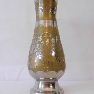 vintage French Engraved Brass / metal vase / ornament French decor