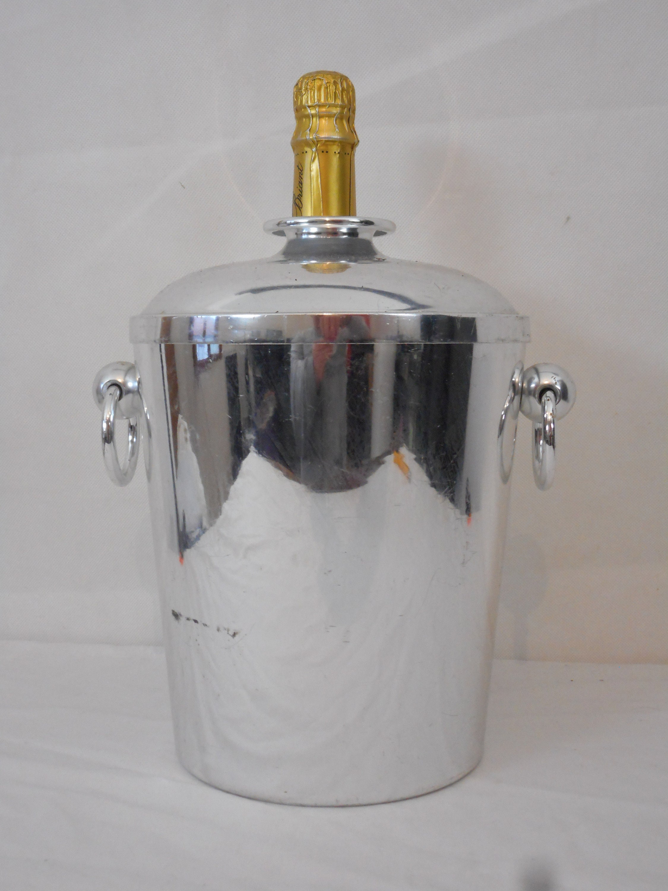 Seau à Glace/Bar Champagne Vintage Français Métal de Collection