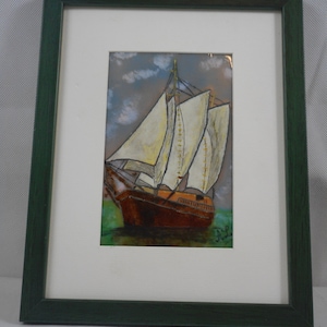 Collectable vintage French Limoges Andre Labetoule hand painted enamel picture