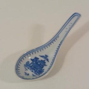 colher de sopa de porcelana chinesa vintage / colher de macarrão / talheres