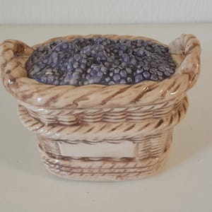 vintage French small ceramic lidded storage jar / kitchenware