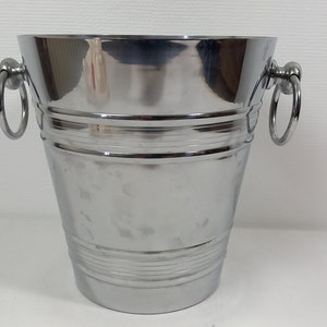 vintage French stainless steel champagne ice bucket / Barware
