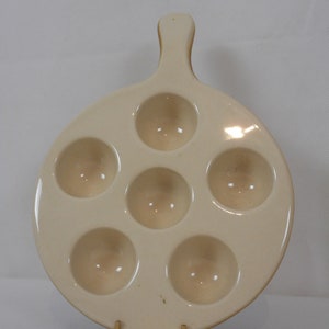 vintage French ceramic glazed Escargot / snail serving dish