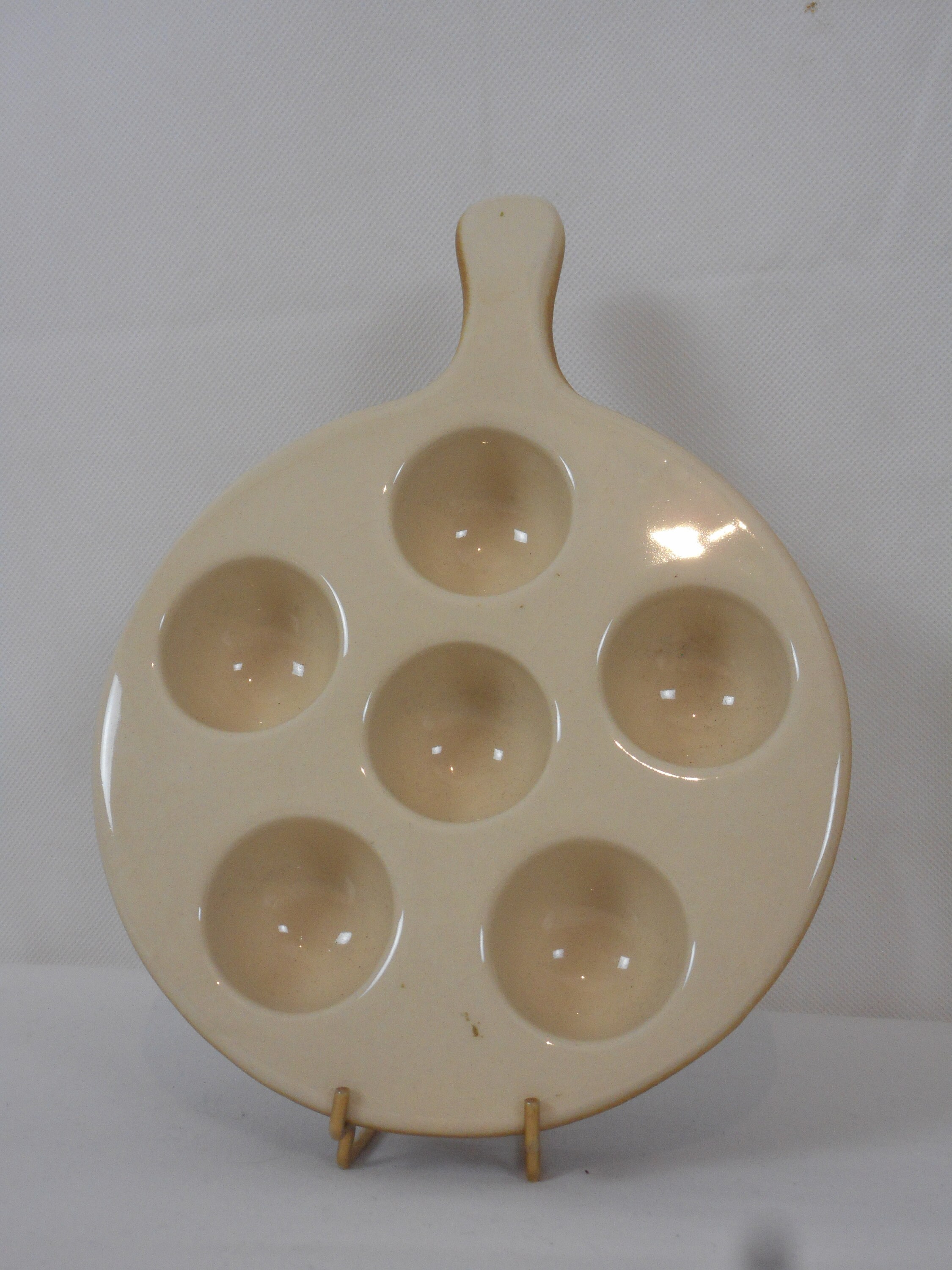 Vintage Français Escargot Glacé en Céramique/Plat de Service Escargot