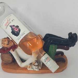vintage French decorative wine bottle holder / tableware / barware