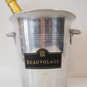 vintage French Beauvolage aluminium champagne ice bucket / barware