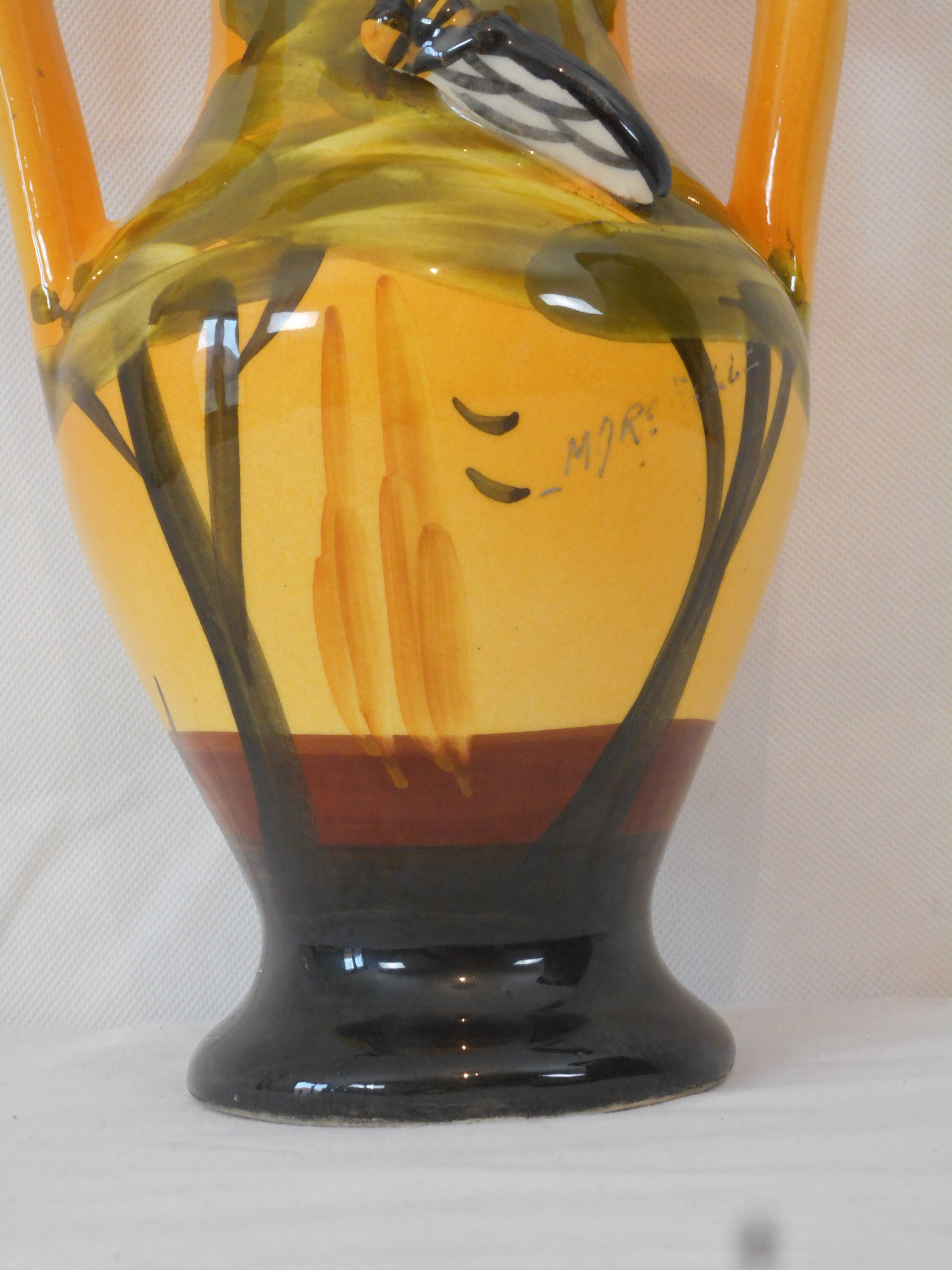 ビンテージフランスエクサンプロヴァンス花瓶蝉 E−595