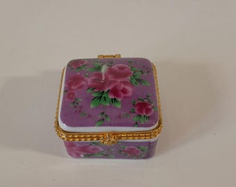 P## zabytkowe francuskie małe porcelanowe pudełko na pigułki / drobiazgi
