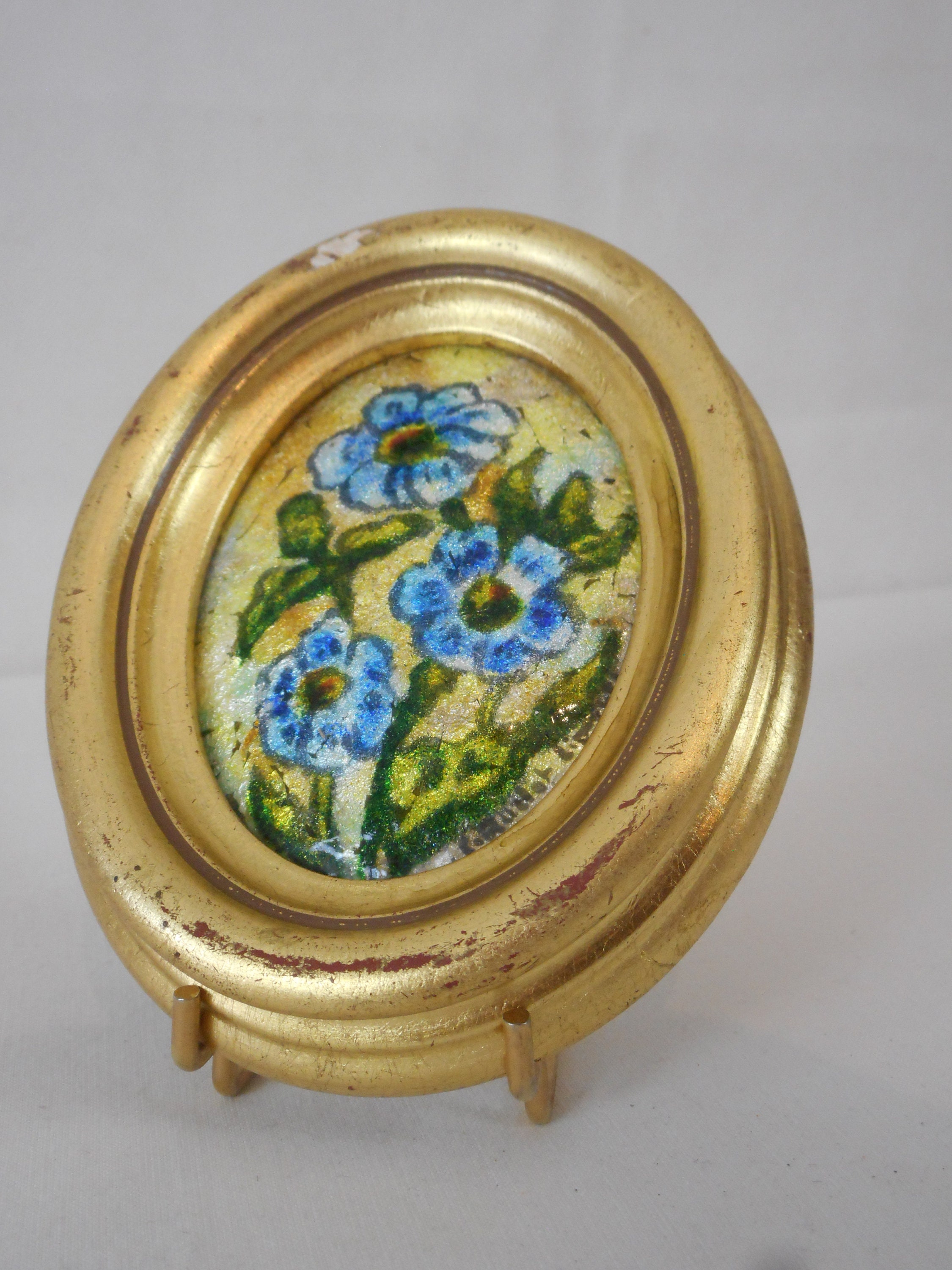 Rare Collectionnable Vintage Français Limoges Signé Peinture à La Main en Émail Photo