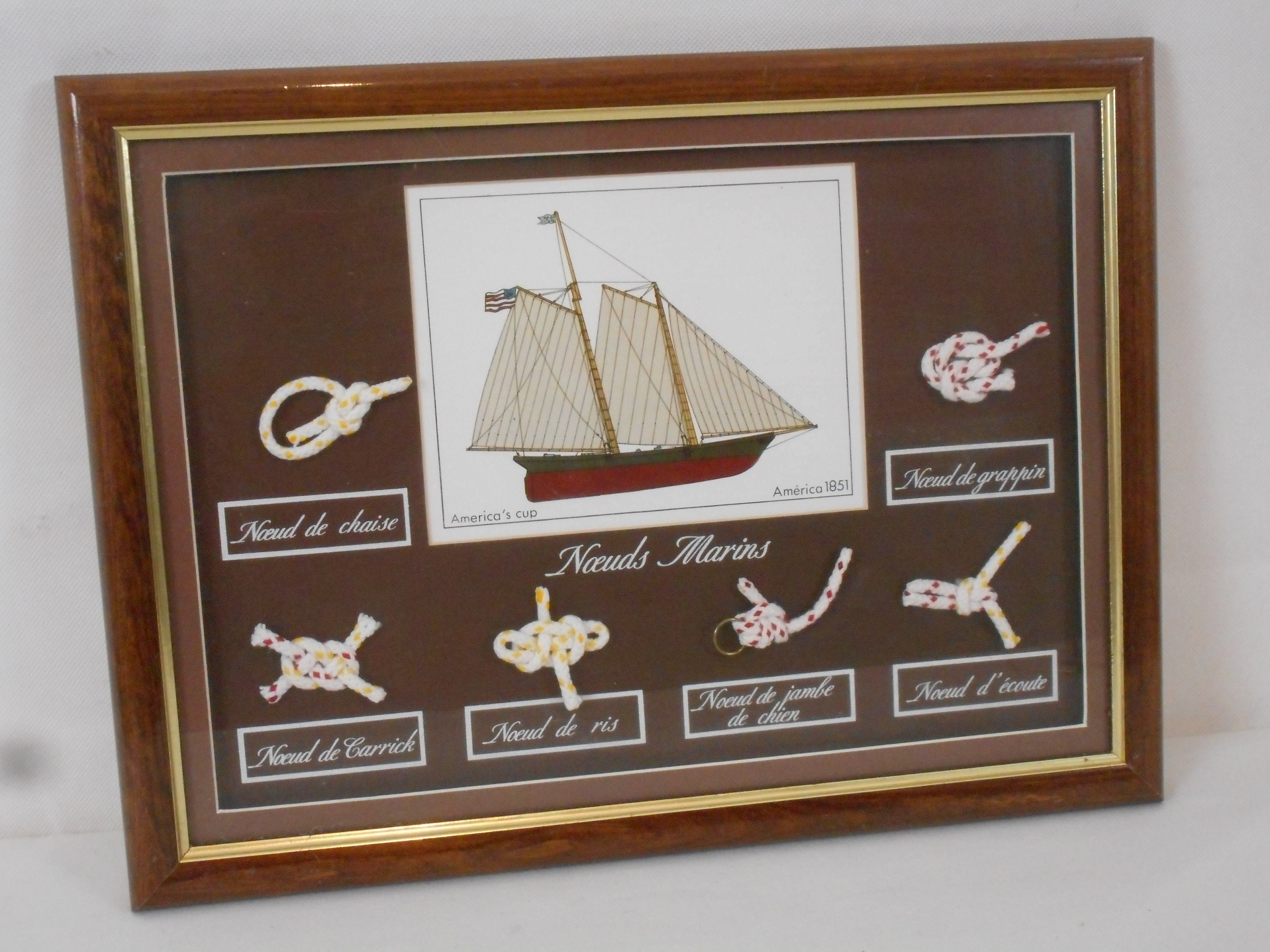 Français Vintage Image Murale Encadrée - Nœuds Nautiques/Décor Français
