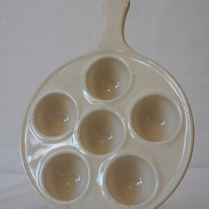 vintage French ceramic glazed Escargot / snail serving dish / French kitchen