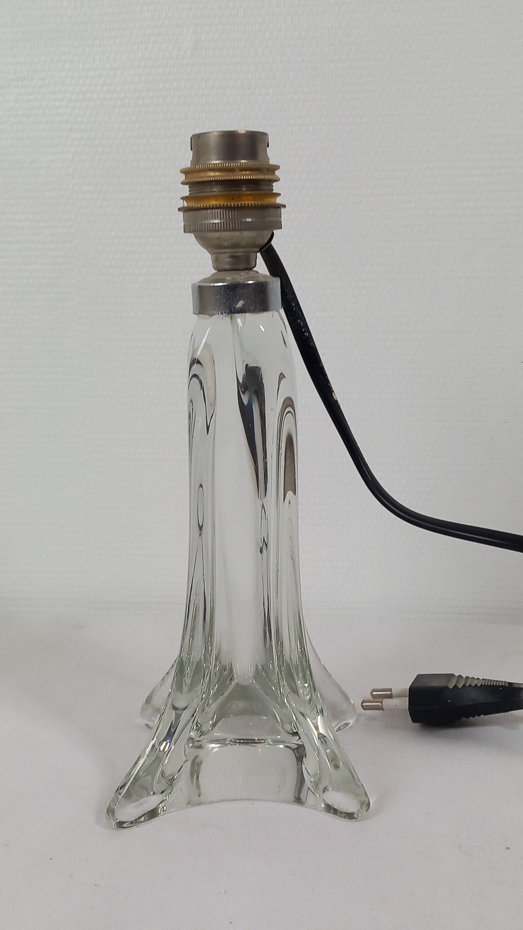 table en cristal français vintage/chevet lampe de bureau décoration français