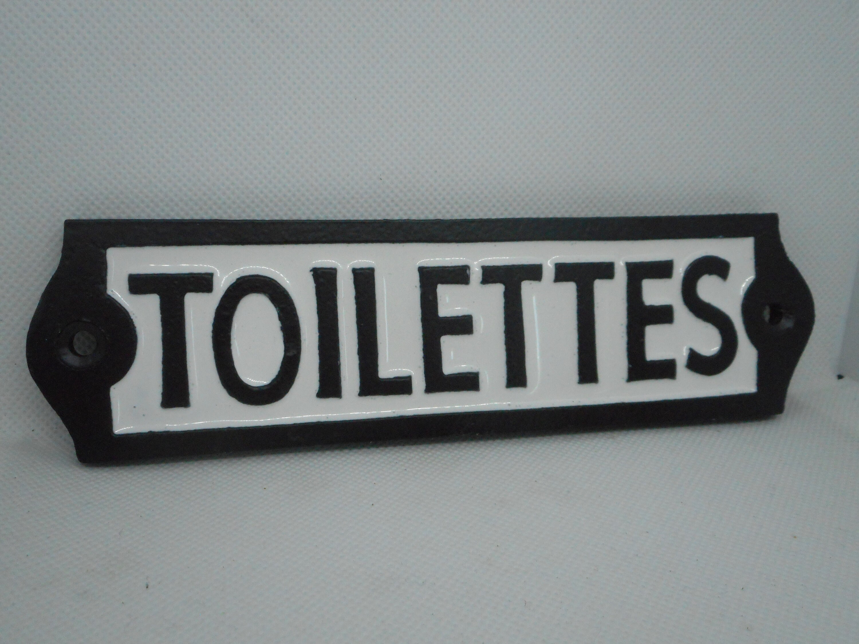 Français Métal et Émail Toilettes/Plaque de Porte Toilette