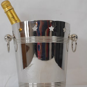 vintage French silver plated metal champagne ice bucket / barware