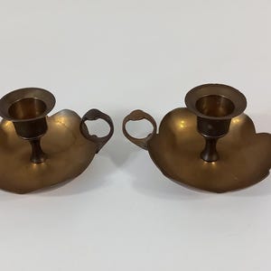 ヴィンテージ フランス製 小さな真鍮製キャンドルホルダー / キャンドルプレート / フランス風装飾品 ペア