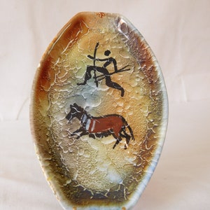 vintage French Vallauris ceramic Glazed decorative plate / dish