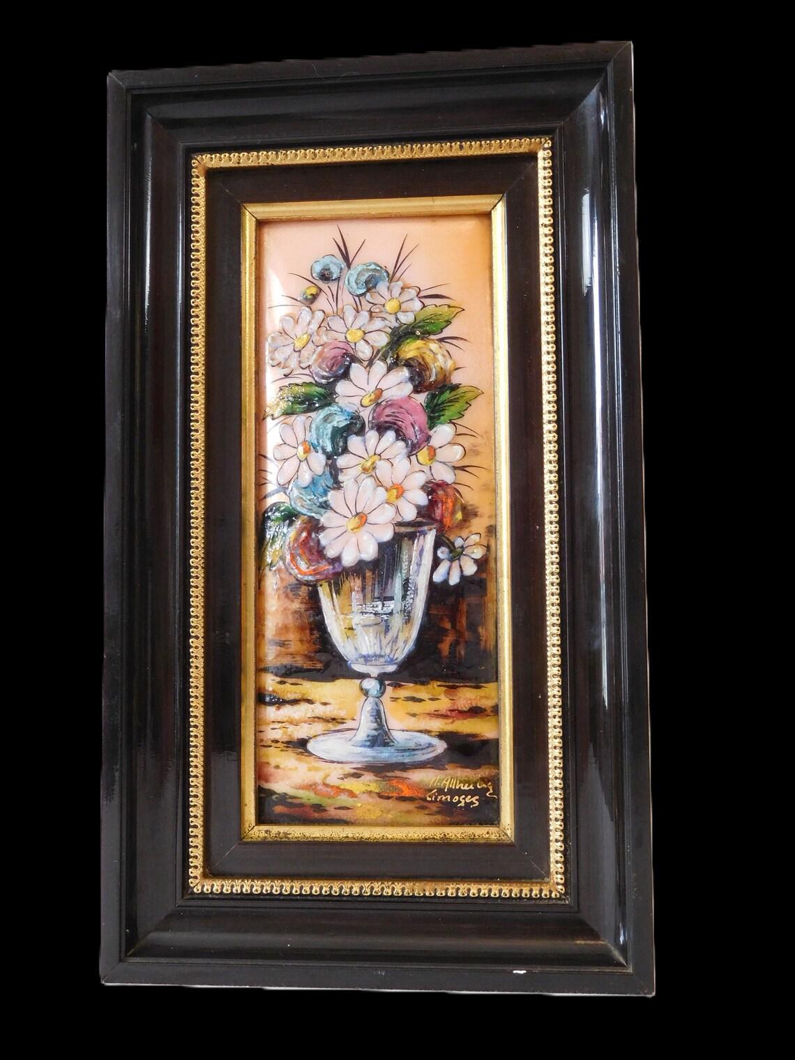 Recherche : bouquet de fleurs email de limoges de camille faure 1874 1956 | Antiquites en France