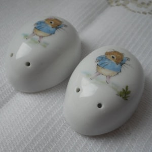 vintage French porcelain decorative salt and pepper pots