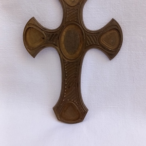 vintage French small Brass wall mountable religious crucifix cross