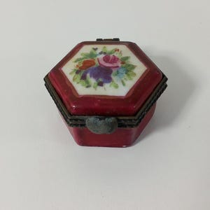p # # # Sammler Vintage französisch geformte Pillendose / Schmuckschatulle / Ornament
