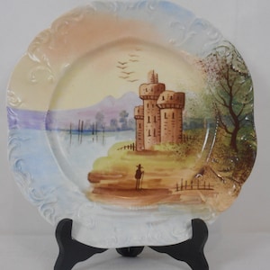 Elegant vintage French Limoges porcelain decorative hand painted plate