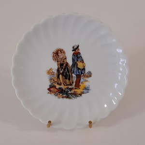 vintage French Limoges porcelain small miniature decorative plate / ornament