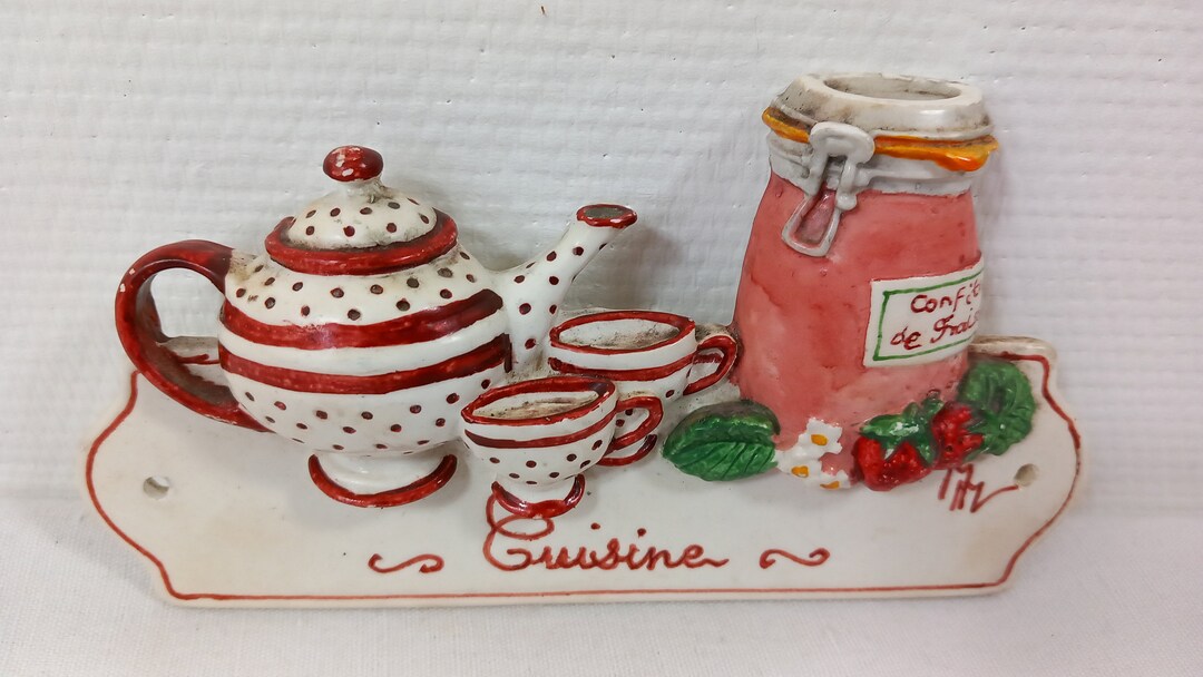 French Cast Resin Hand Painted Cuisine / Kitchen Door Plaque Etsy