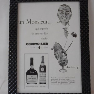 vintage French Original 1960s Cognac Courvoisier magazine print / wall decor