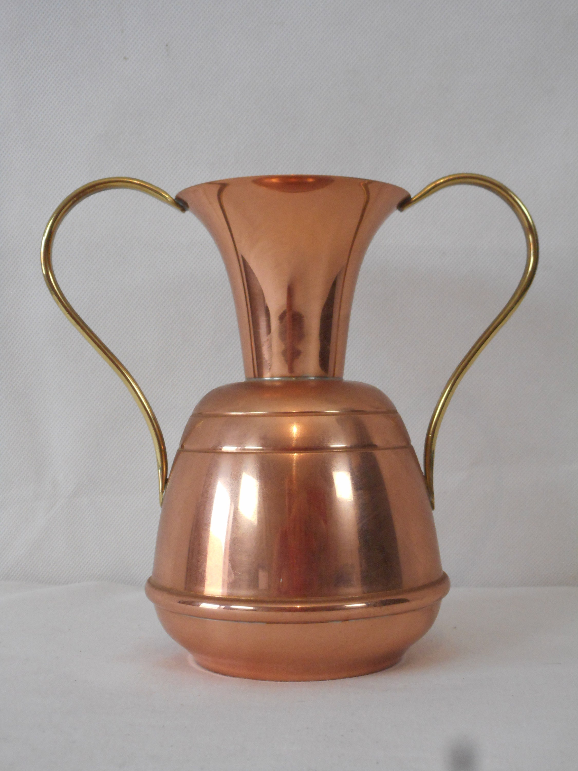 Vintage Français Fait à La Main Villedieu Vase/Pot Ornement Décor