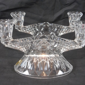 pair of vintage Austrian Crystal Glass candlesticks / candle holders / candelabra