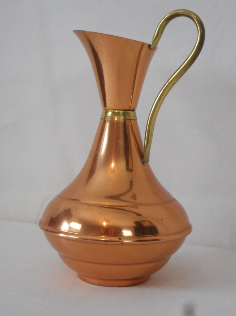 vintage French hand made copper vase / pot / ornament / jug image 7
