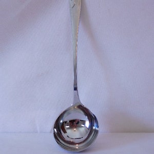 vintage French stainless steel soup ladle / spoon / kitchen utensil
