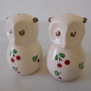 vintage French porcelain decorative Owl shaped salt and pepper pots