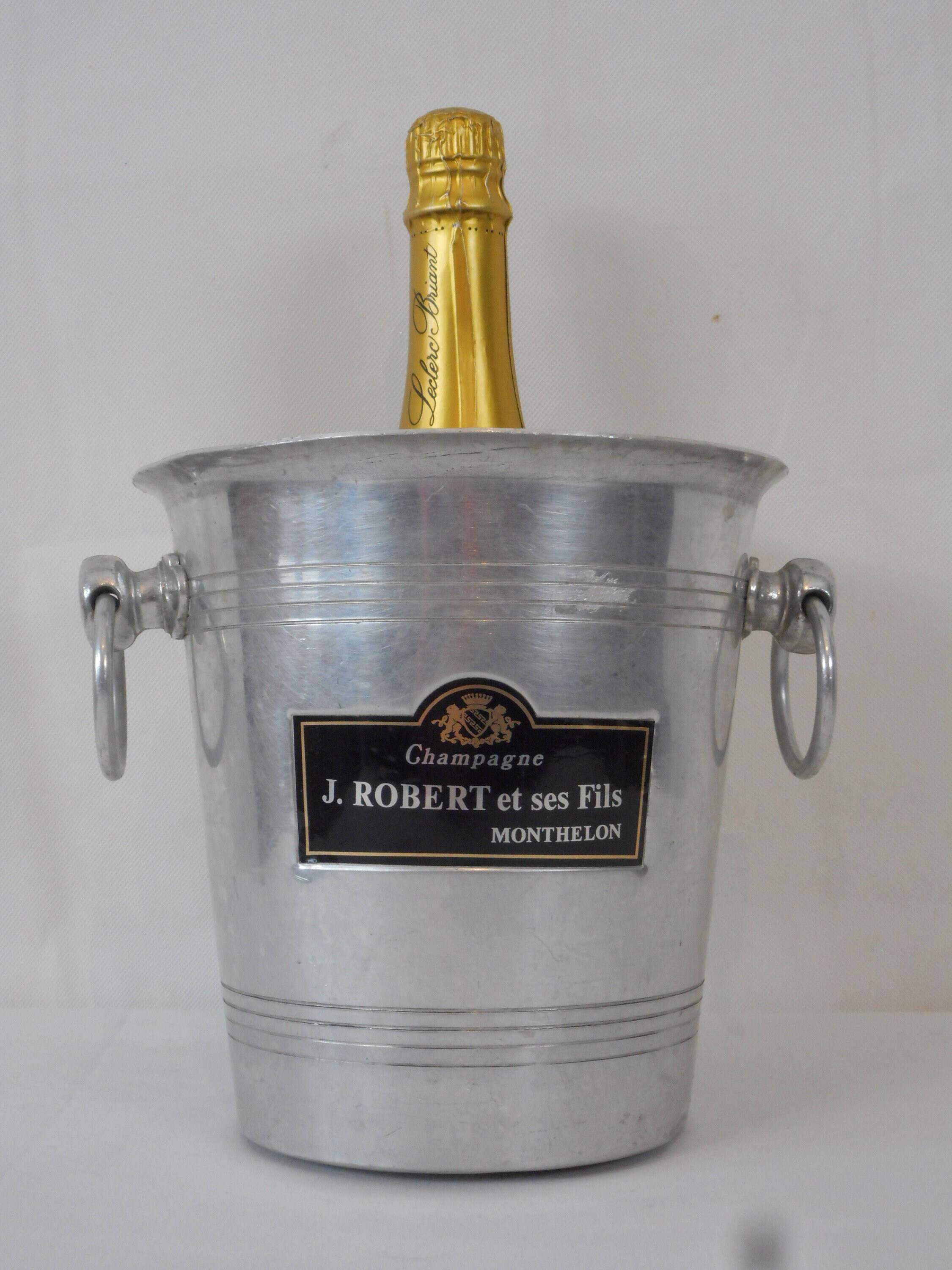 Superbe Seau à Glace Français Champagne en Aluminium Collectionner
