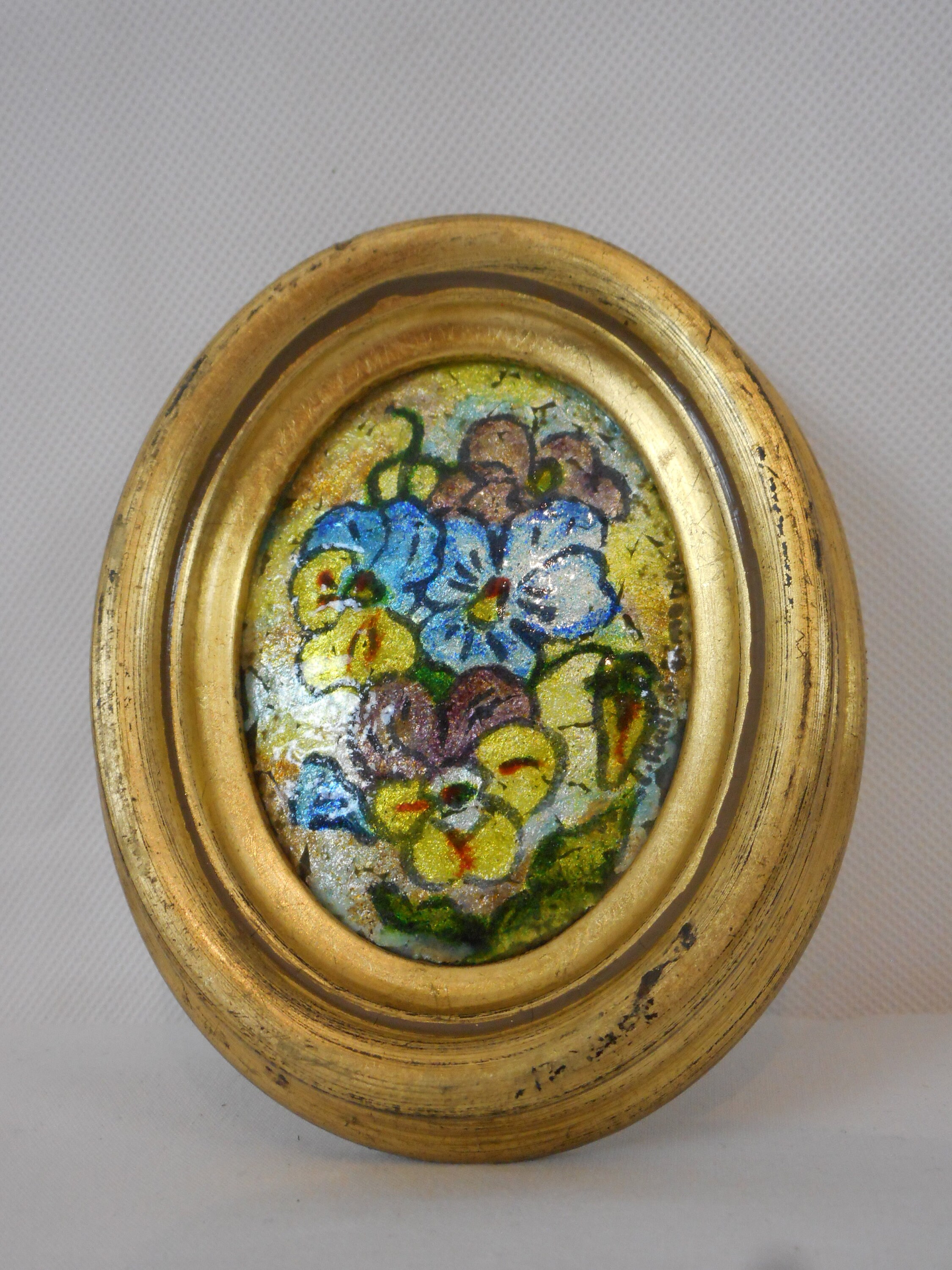 Rare Collectionnable Vintage Français Limoges Signé Peinture à La Main en Émail Photo